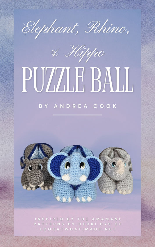 3in1 Hippo, Elephant, and Rhino Puzzle Ball